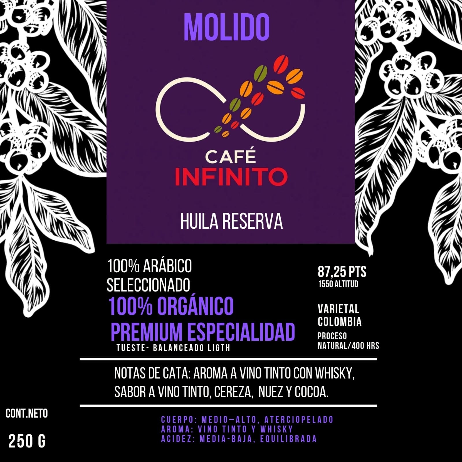 Café Huila de reserva 250grs