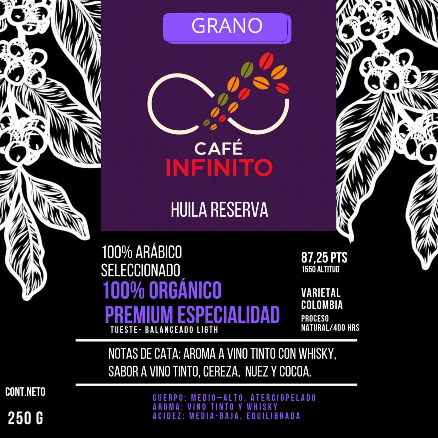 Café Huila de reserva 250grs